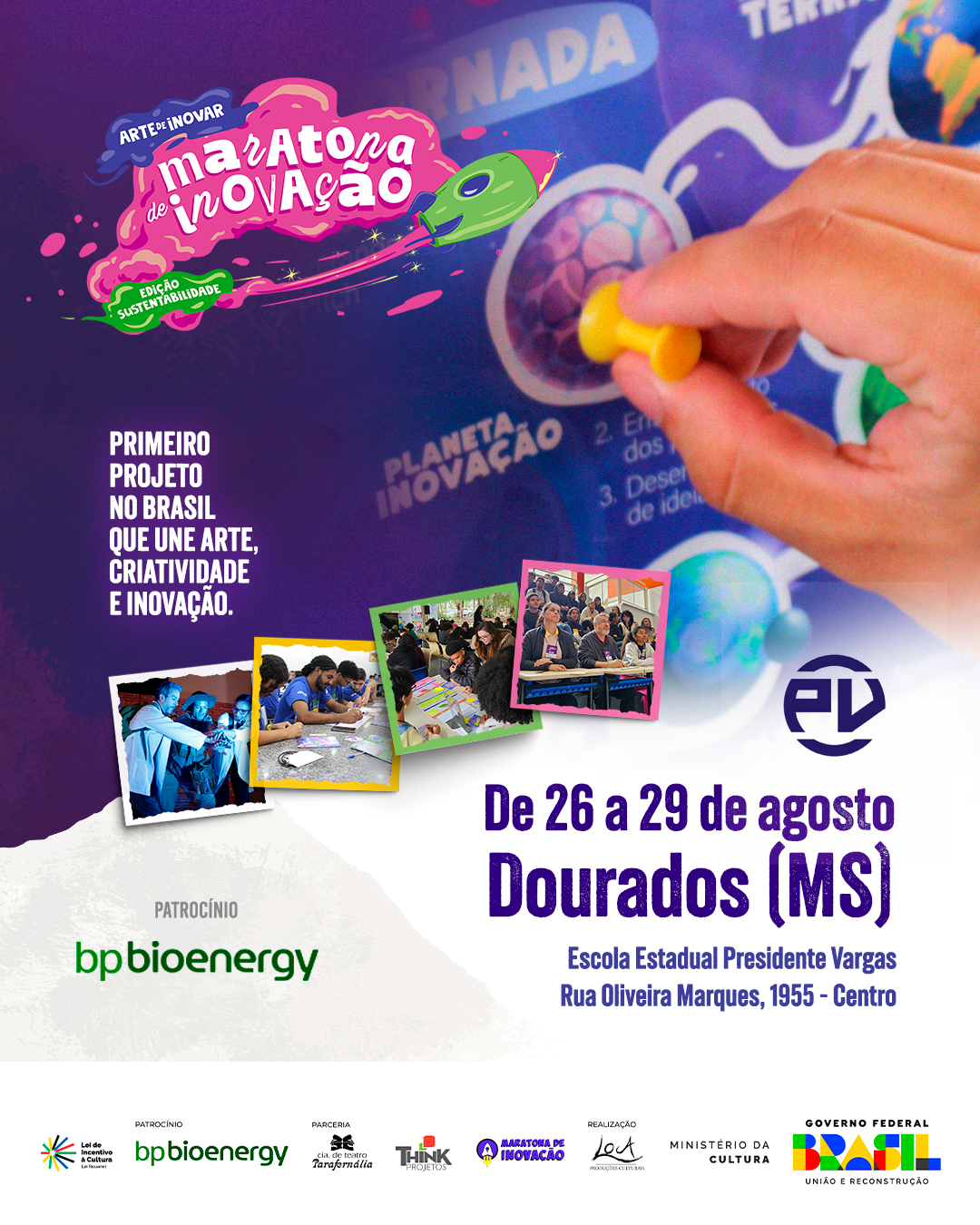 Evento 'Arte de Inovar' chega a Dourados com oficinas e teatro gratuitos